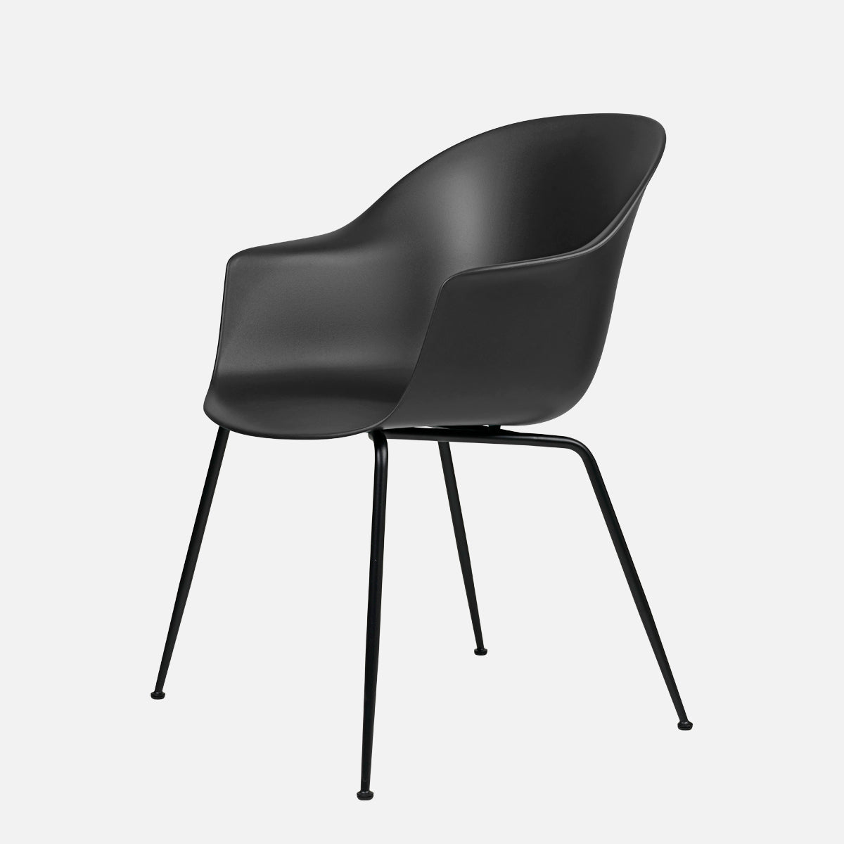 GUBI Bat Chair un-upholstered conic base Black Black