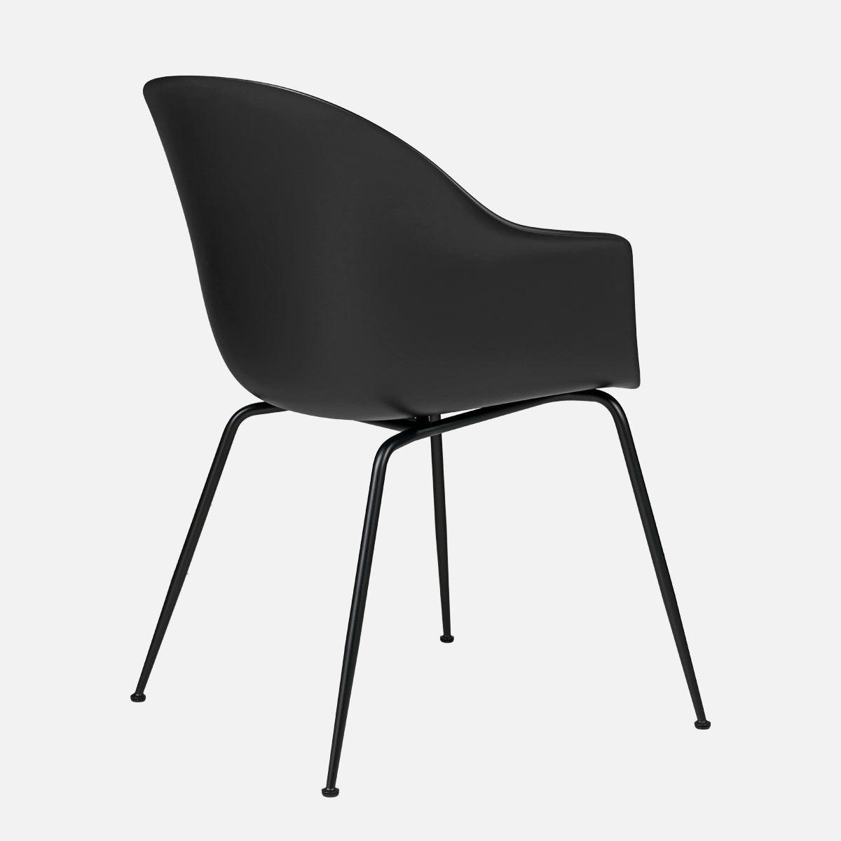 GUBI Bat Chair un-upholstered conic base Black Black