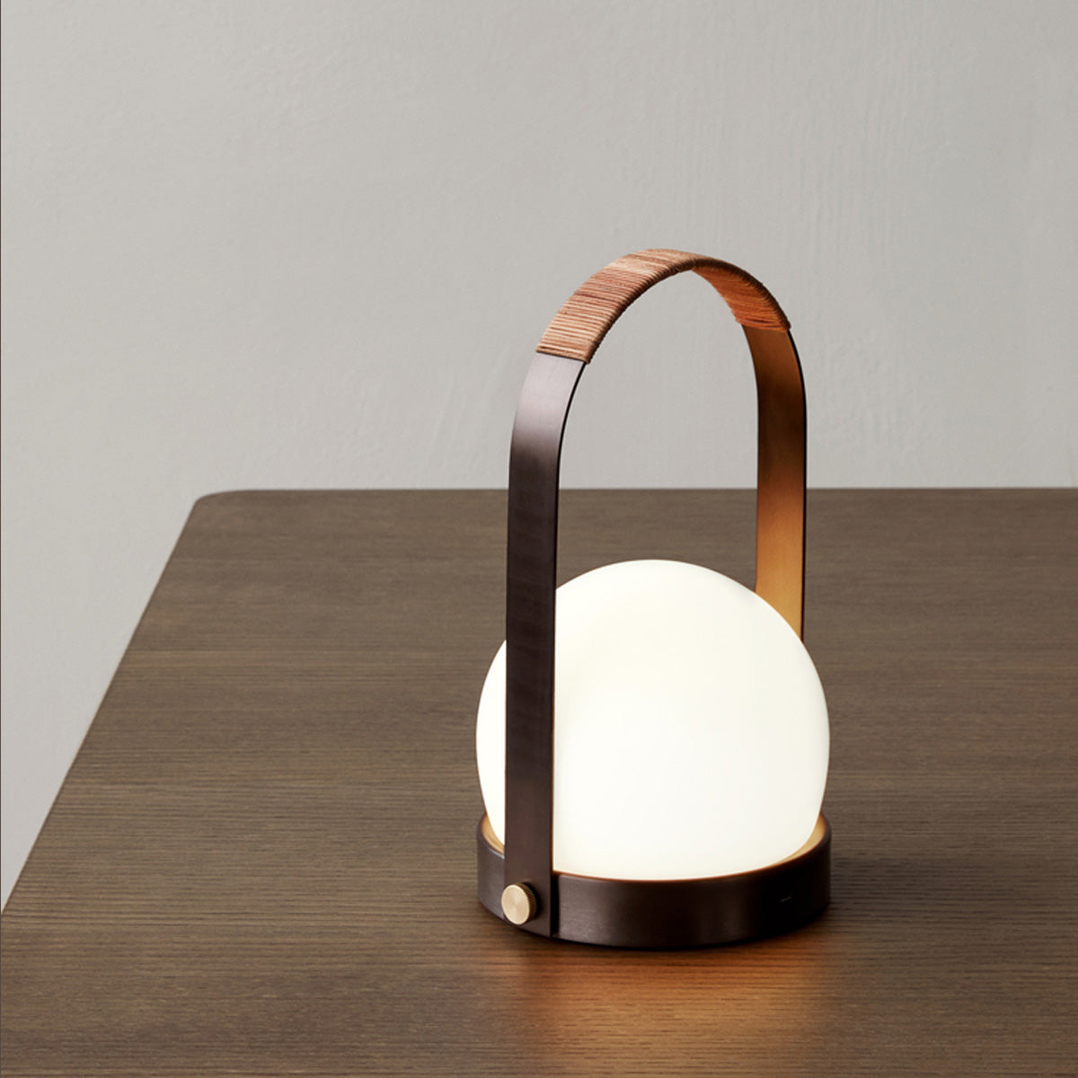 Audo Carrie LED Lamp Bronzed Brass Leather