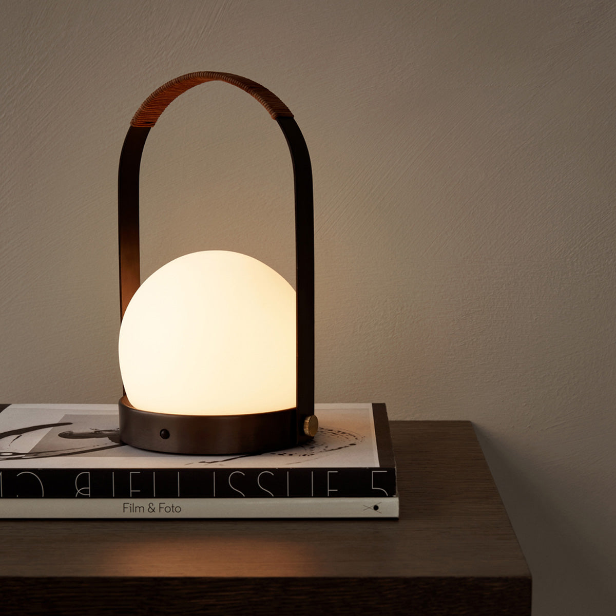 Audo Carrie LED Lamp Bronzed Brass Leather