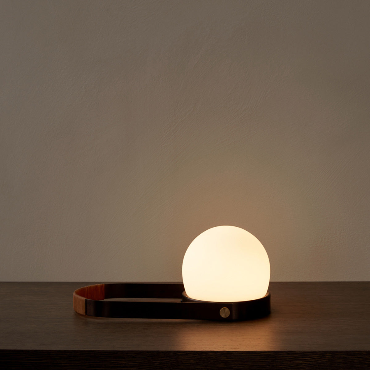 Audo Carrie LED Lamp Bronzed Brass Leather