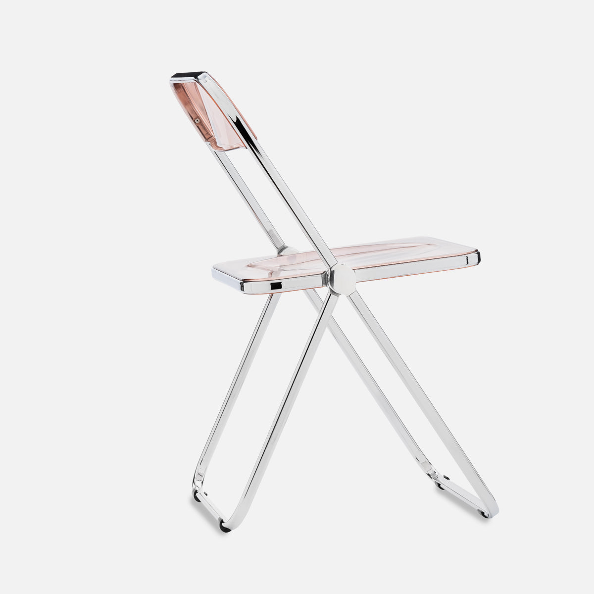 Anonima Castelli Plia Chair Chrome Smoke Pink