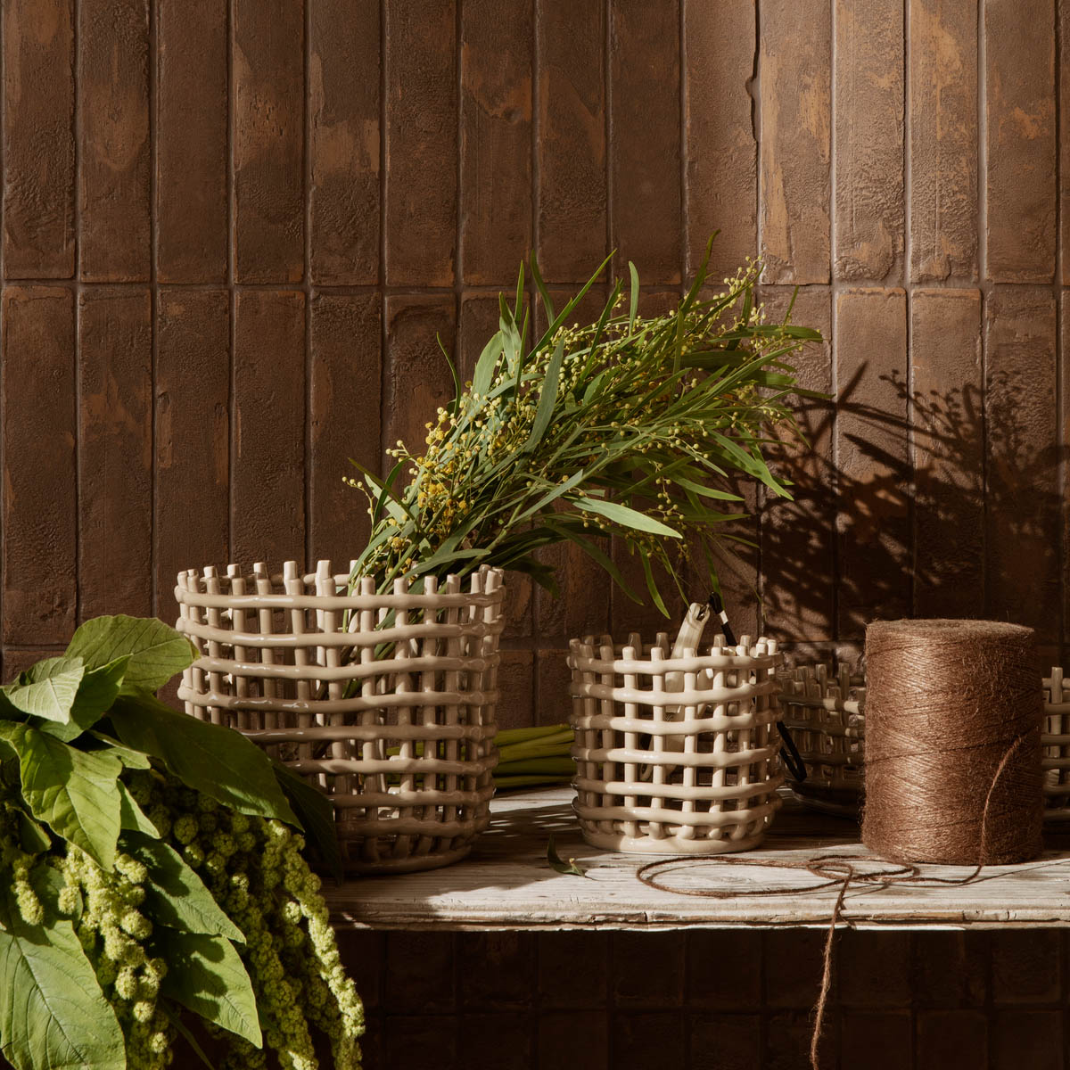 ferm Living Ceramic Basket L Cashmere