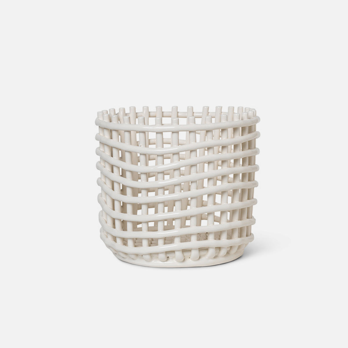 ferm Living Ceramic Basket L Off White
