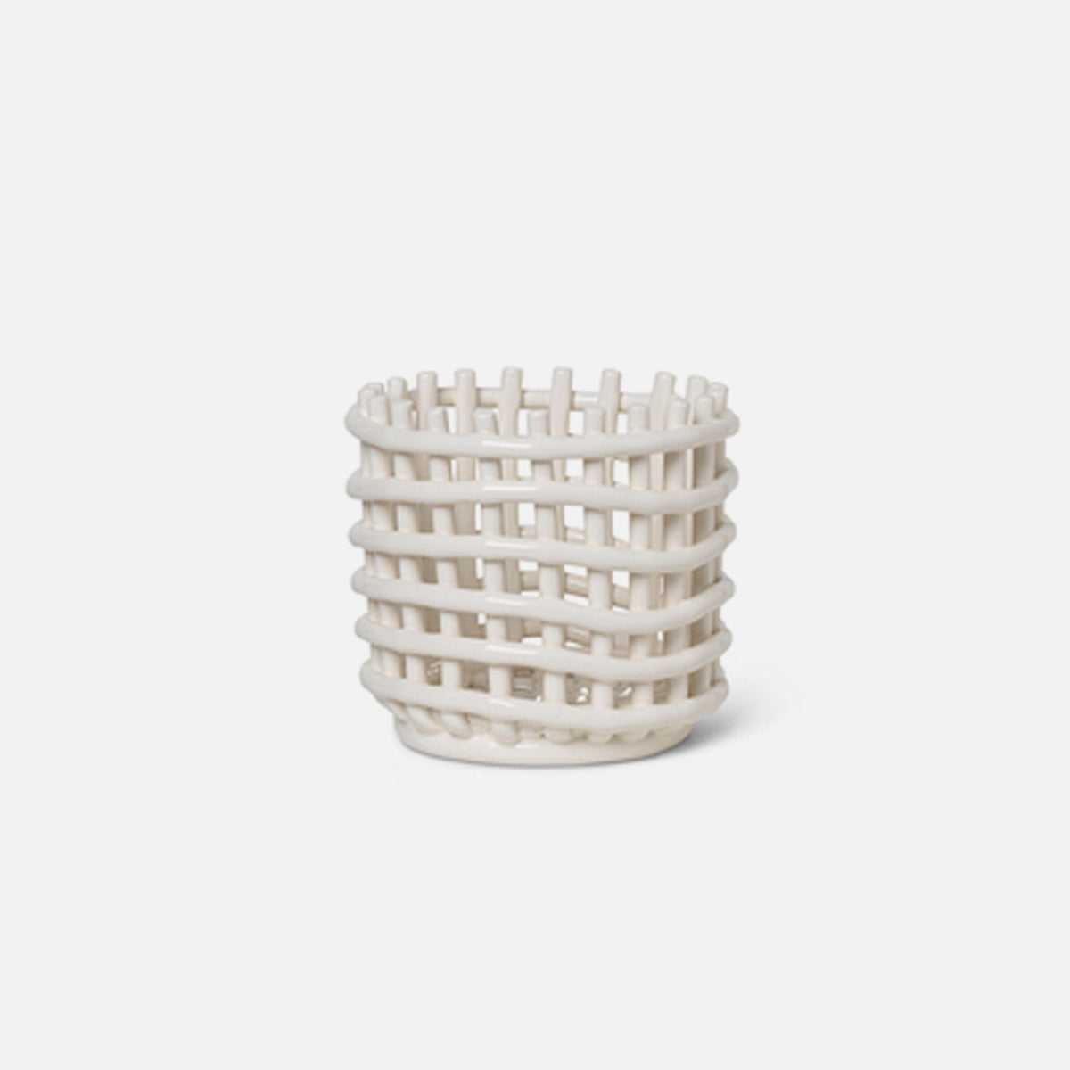 ferm Living Ceramic Basket S Off White 正規代理店 – D9 STUDIO