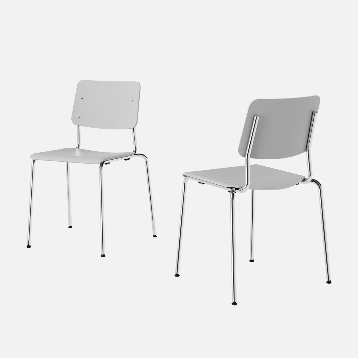 esaila Fore Chair Grey Oak Chrome  Frame