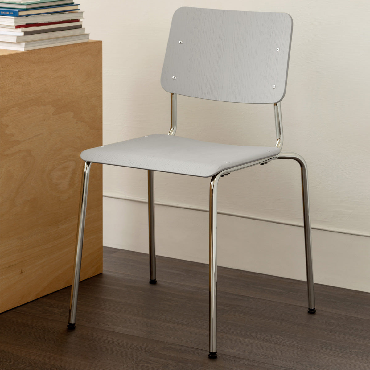 esaila Fore Chair Grey Oak Chrome  Frame