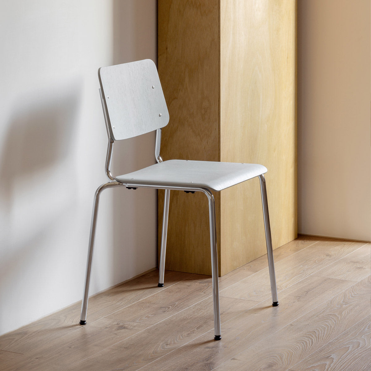 esaila Fore Chair Grey Oak Chrome  Frame