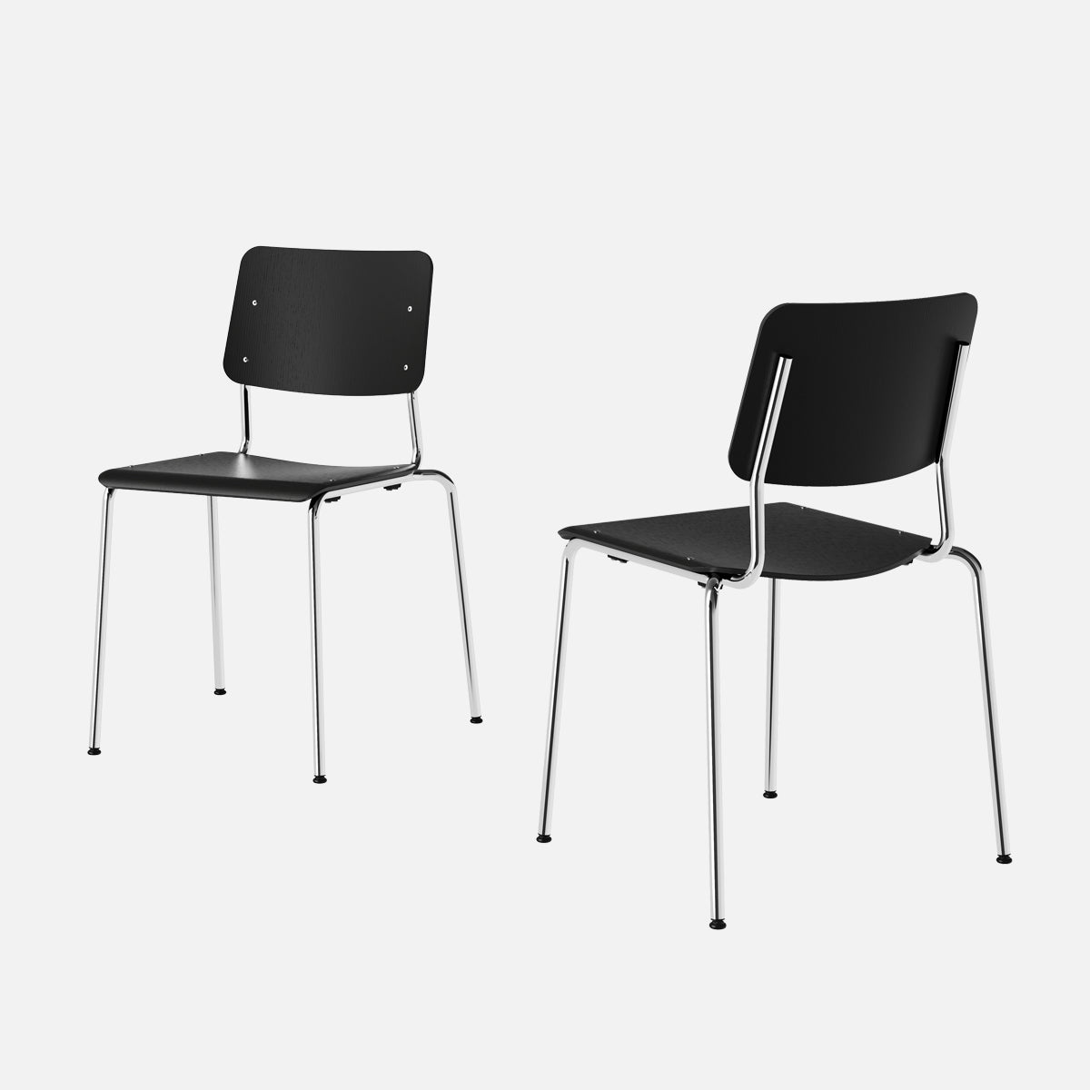 esaila Fore Chair Black Oak Chrome  Frame