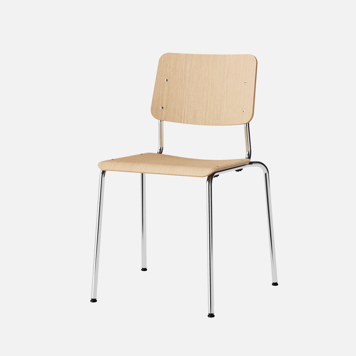 esaila Fore Chair Washed Oak Chrome  Frame