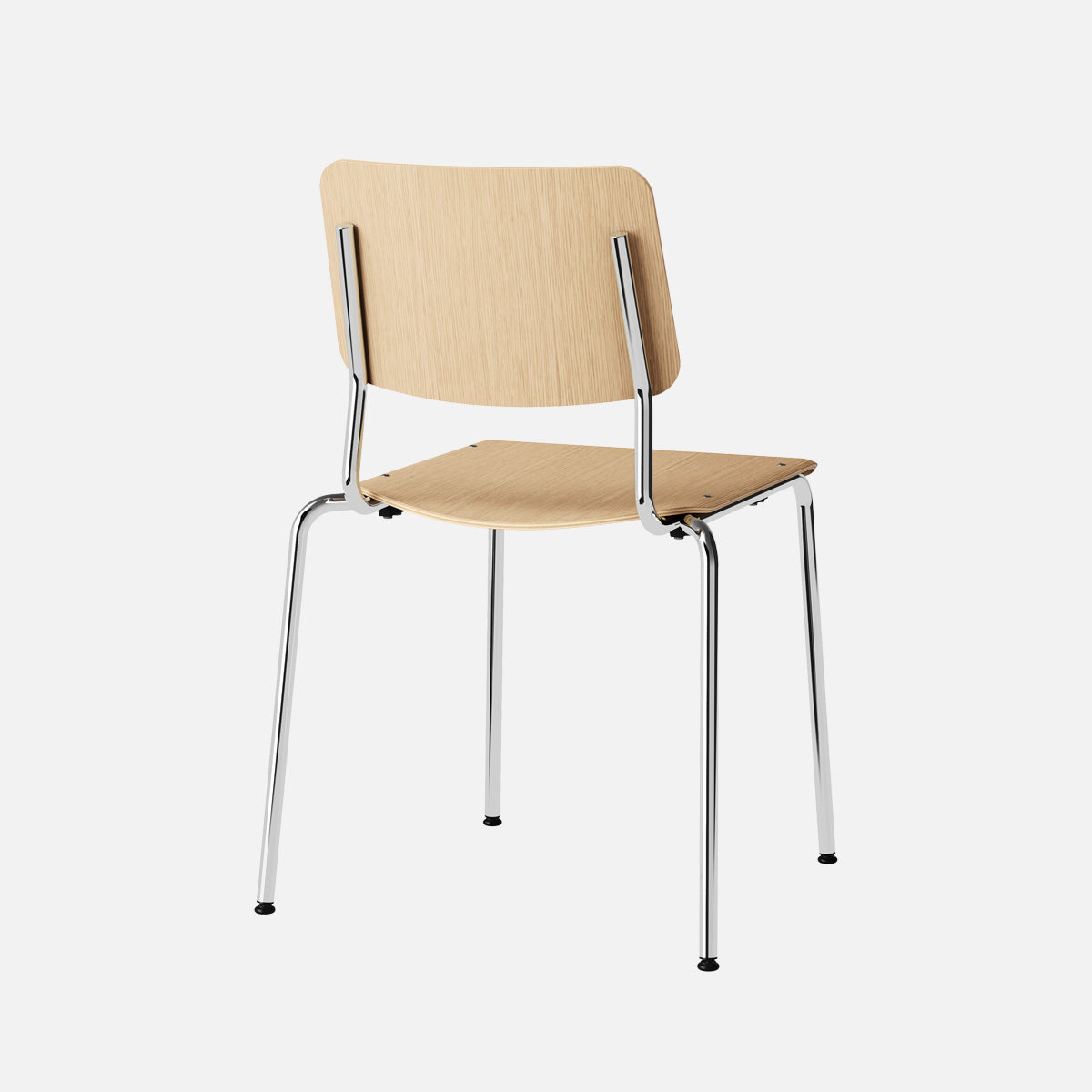 esaila Fore Chair Washed Oak Chrome  Frame