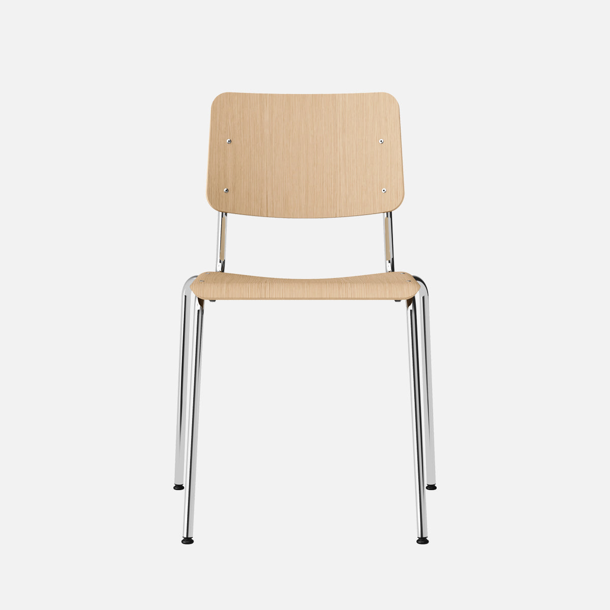 esaila Fore Chair Washed Oak Chrome  Frame