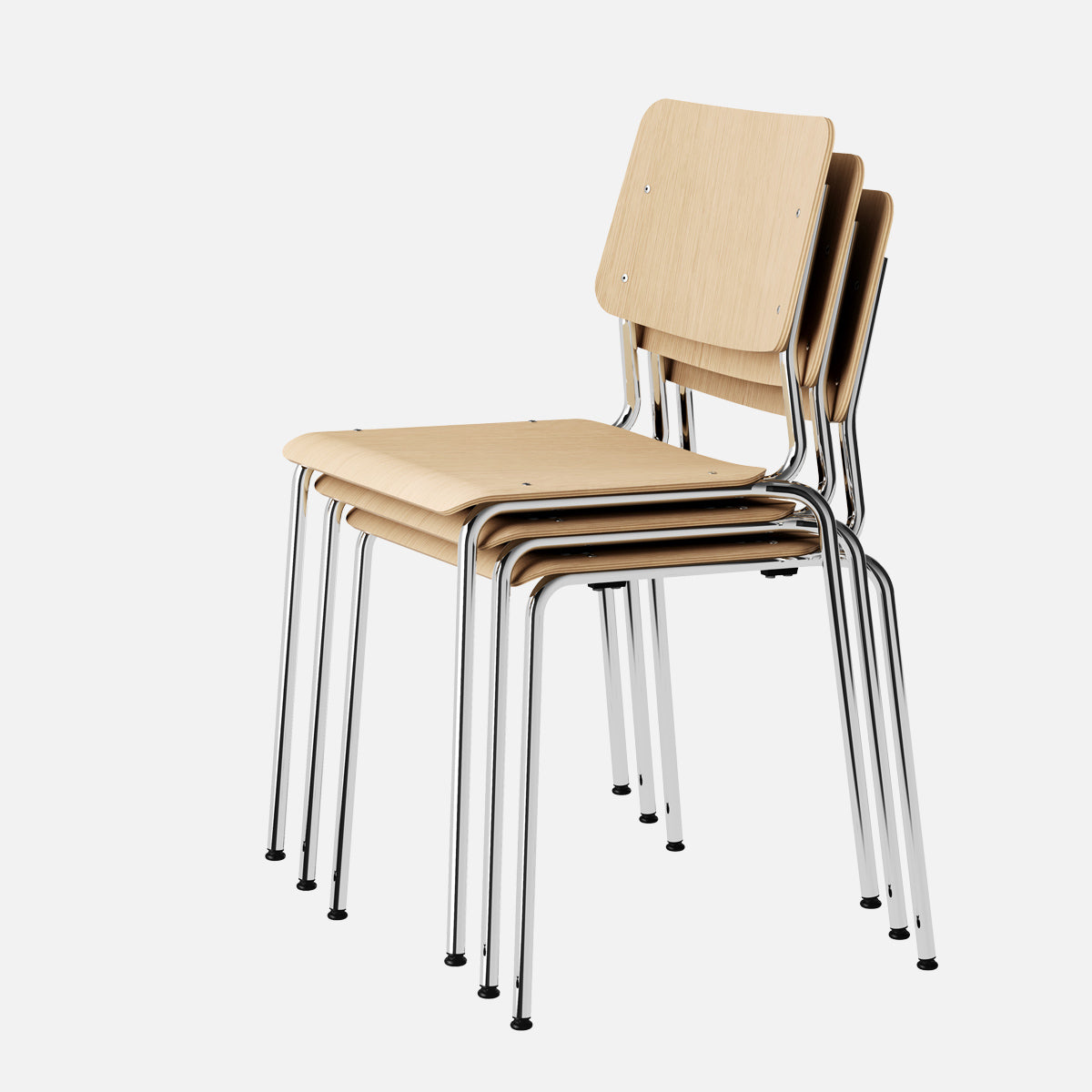 esaila Fore Chair Washed Oak Chrome  Frame