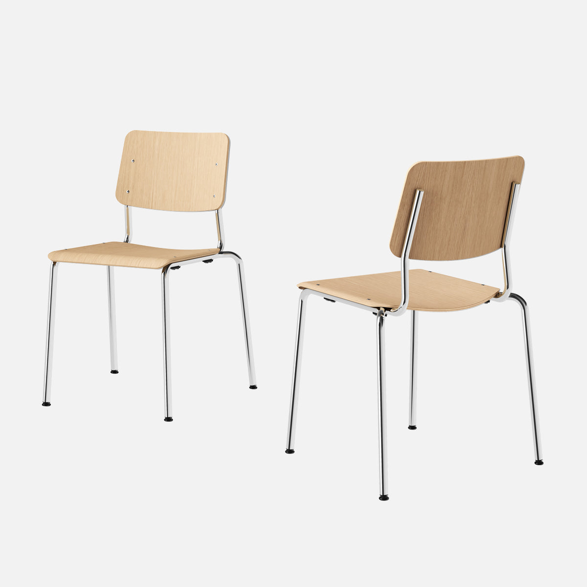 esaila Fore Chair Washed Oak Chrome  Frame