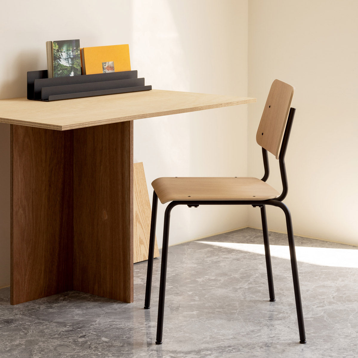 esaila Fore Chair Washed Oak Black Frame