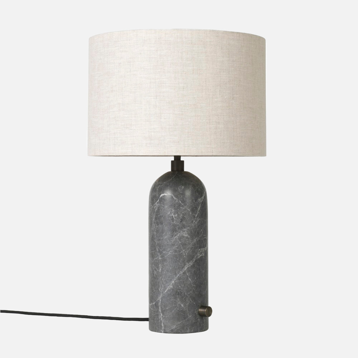 GUBI Gravity Table Lamp Small Grey Marble Canvas Shade