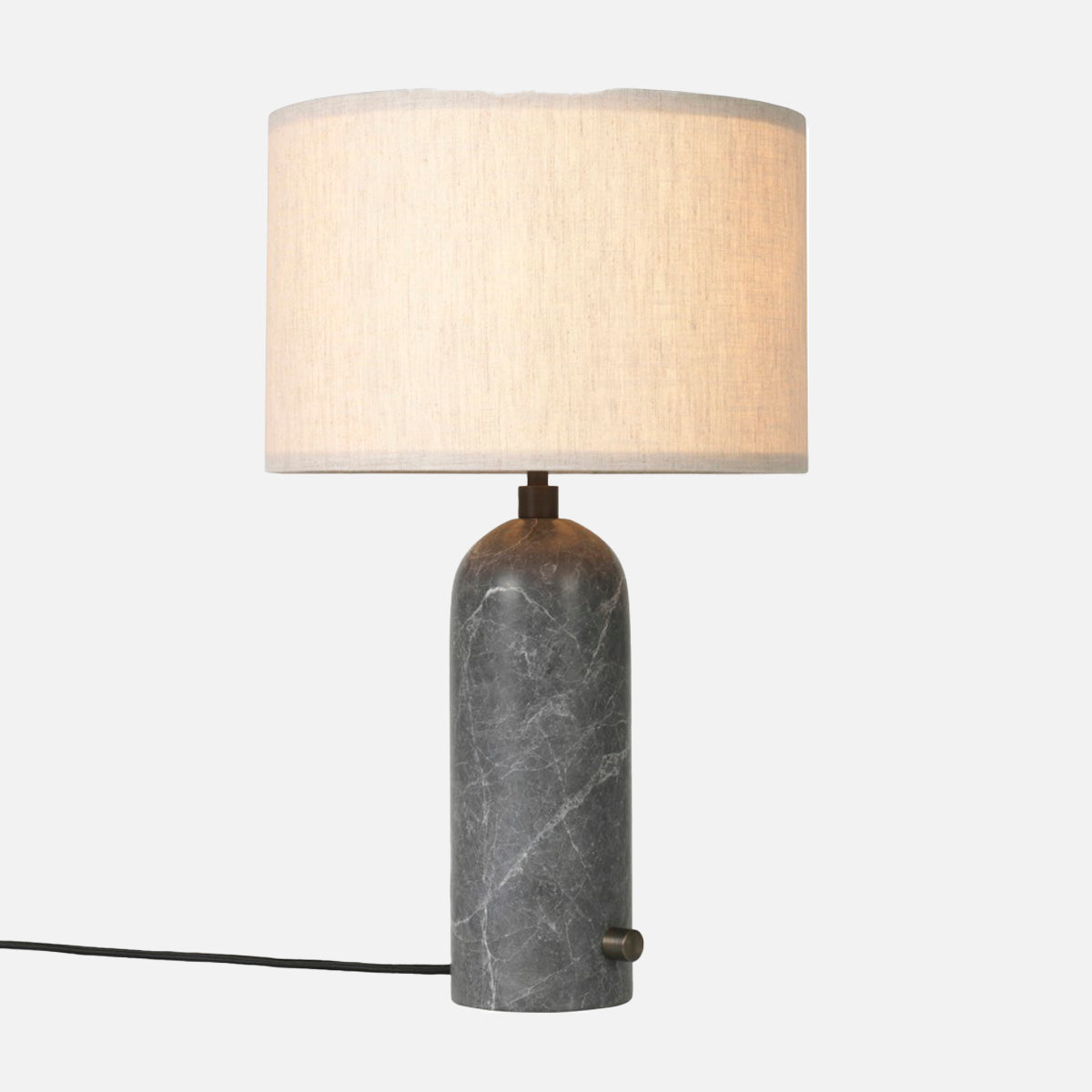 GUBI Gravity Table Lamp Small Grey Marble Canvas Shade