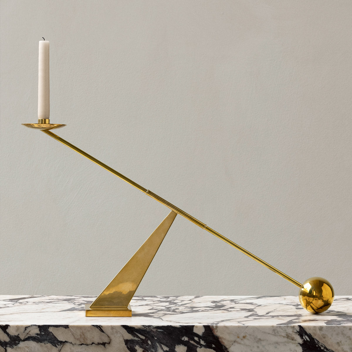 Audo Inteconnect Candle Holder Polish Brass