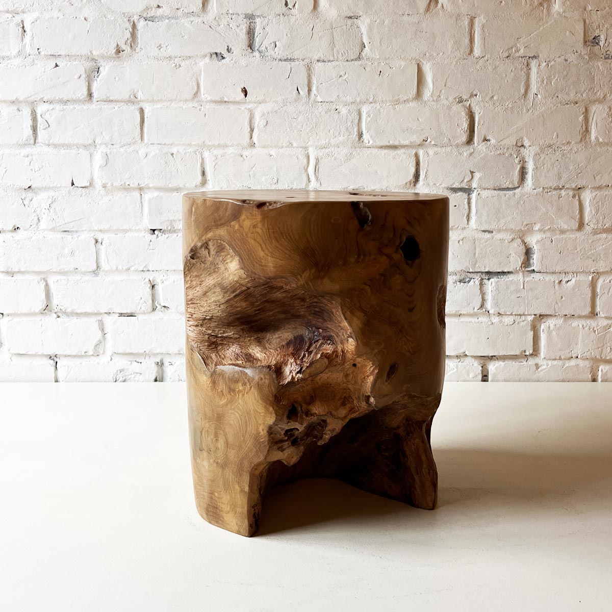 Teak Log Stool #H チークログスツール オブジェ 流木 – D9 STUDIO