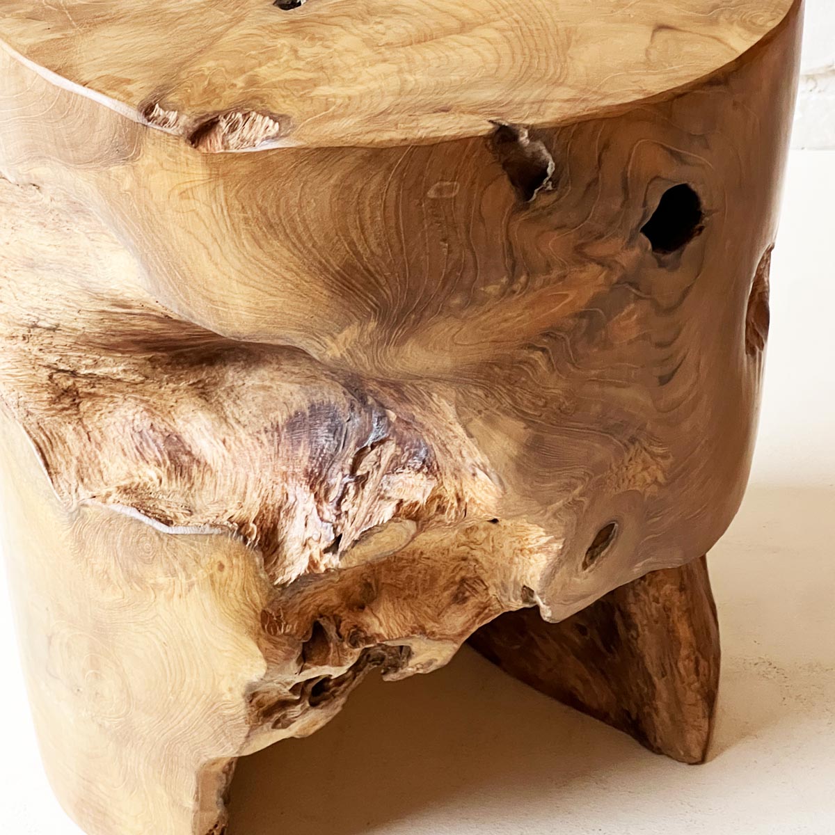 Teak Log Stool #H チークログスツール オブジェ 流木 – D9 STUDIO