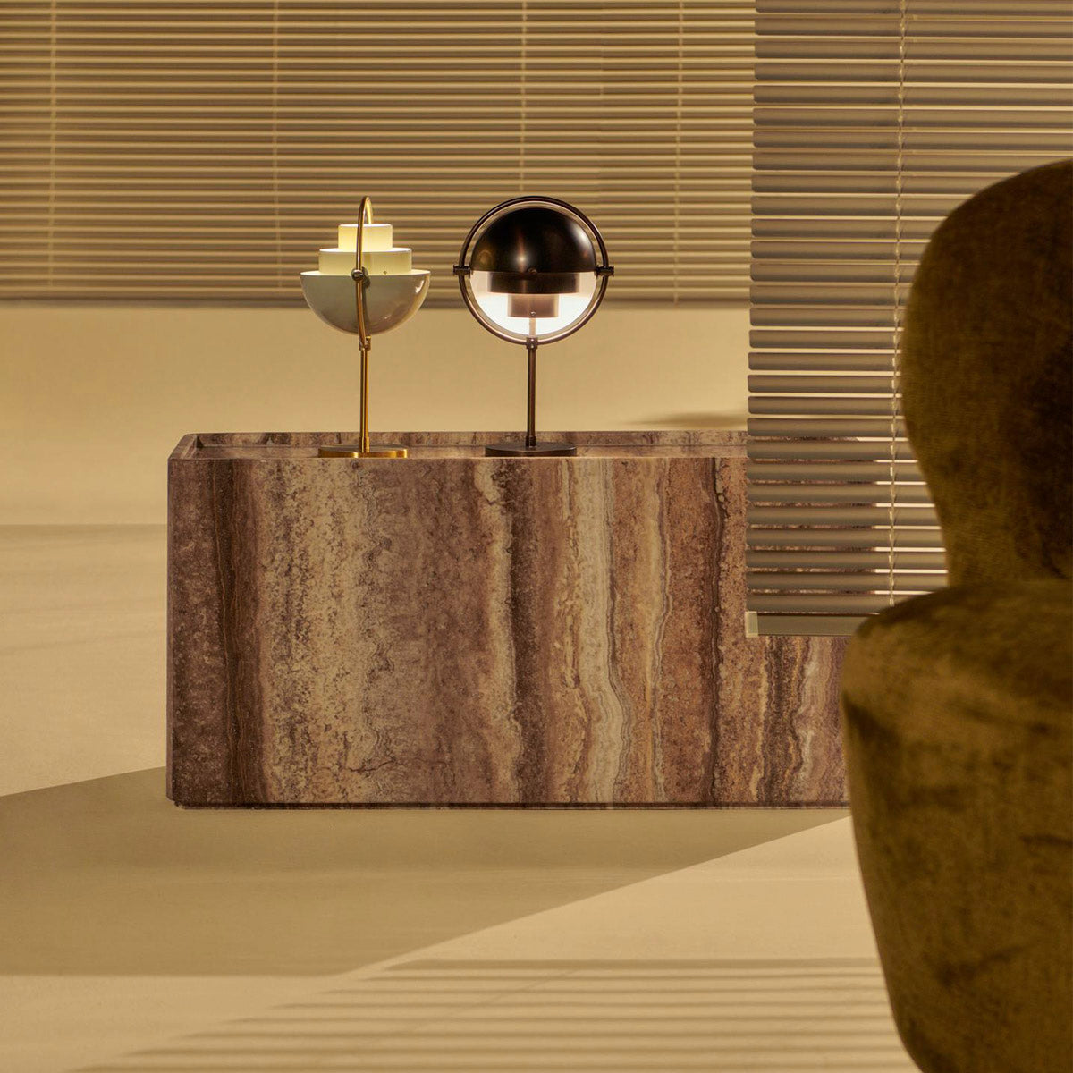 GUBI Multi-Lite Portable Lamp  Brass Black