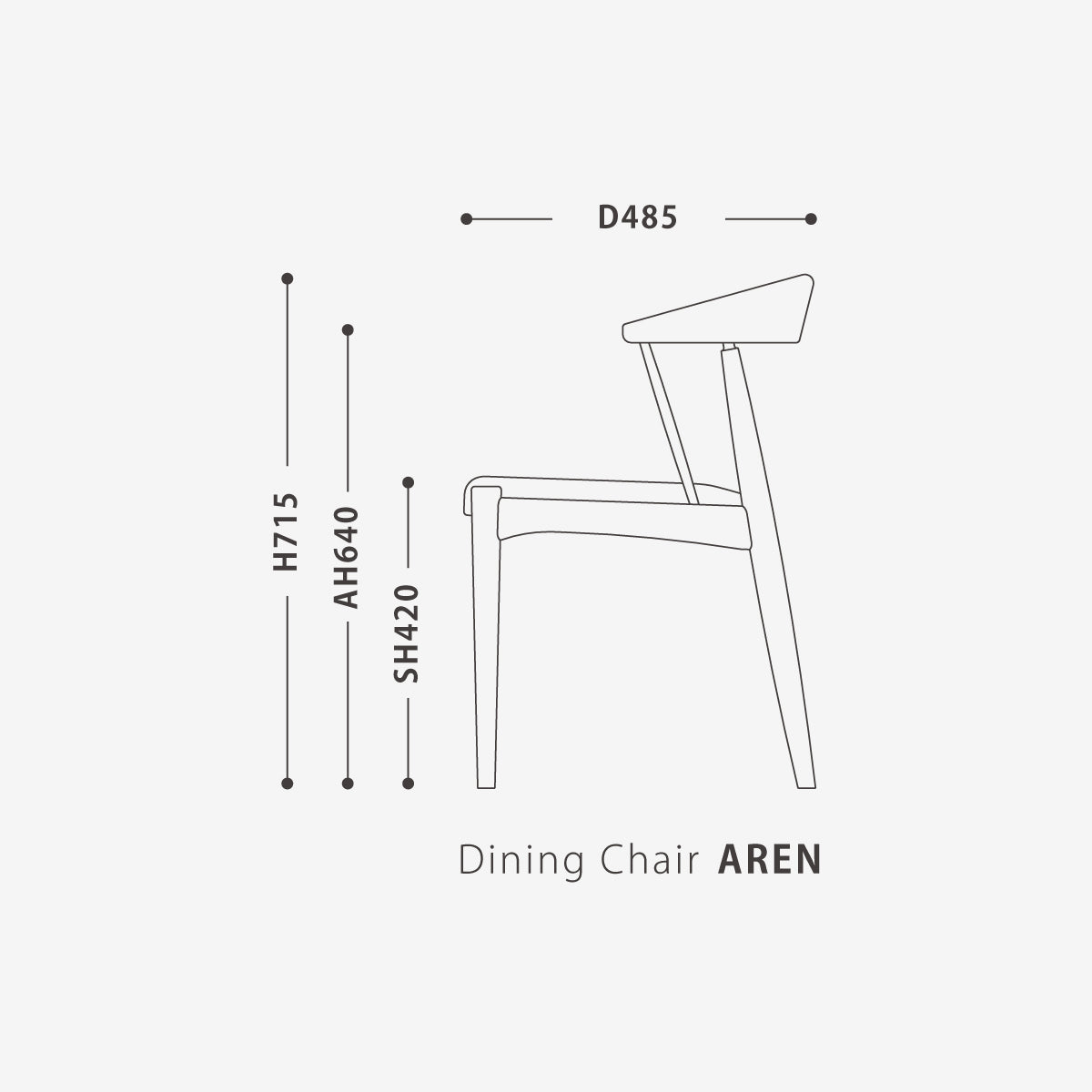 Dining Chair アレン2 ダイニングチェア AREN II Walnut Black 通販 