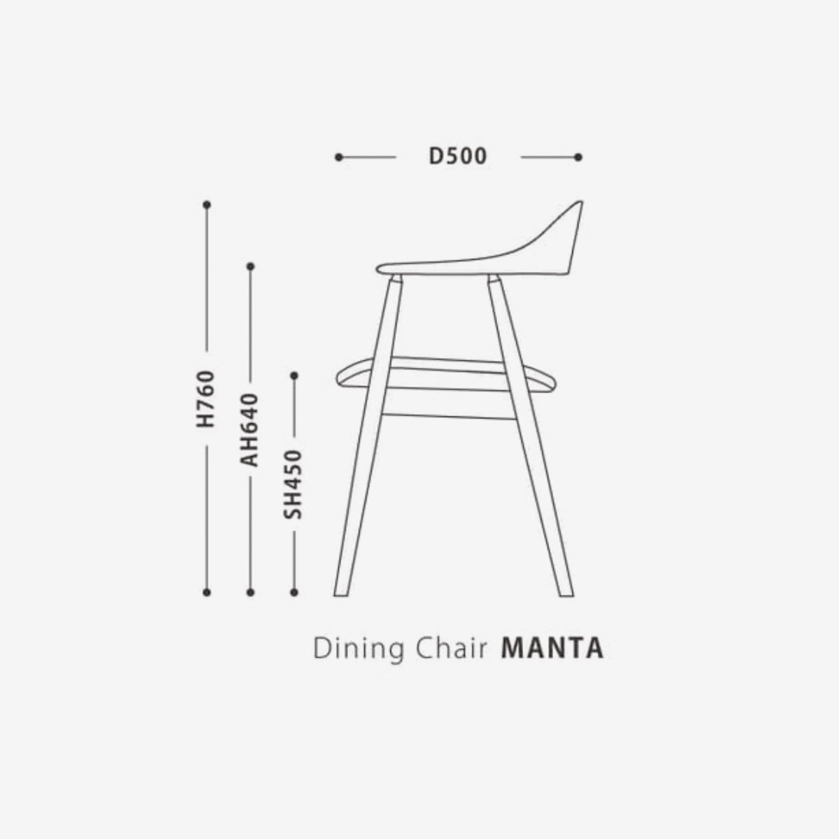 Dining Chair MANTA Walnut Black