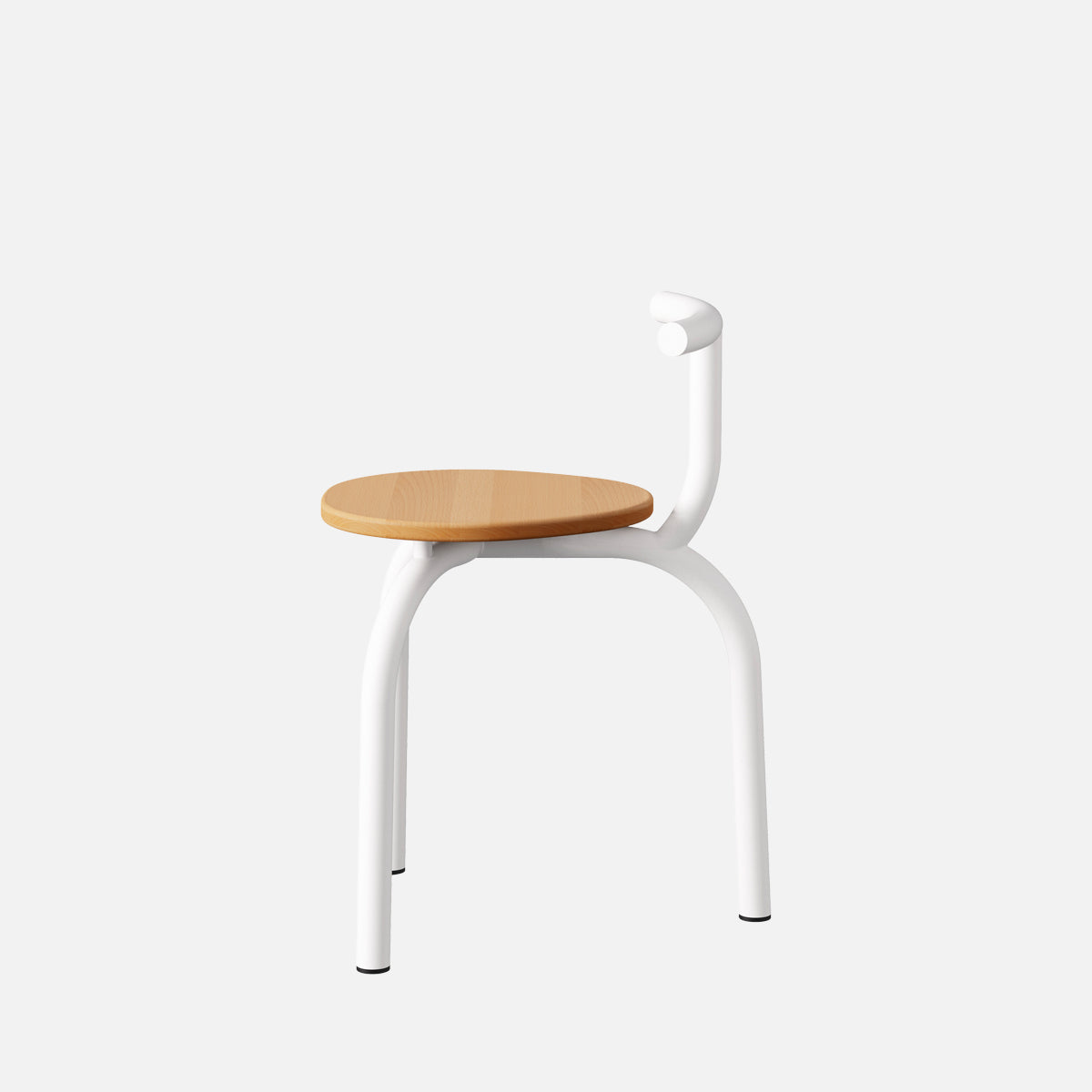 esaila Ogle Chair Natural Beech White Frame
