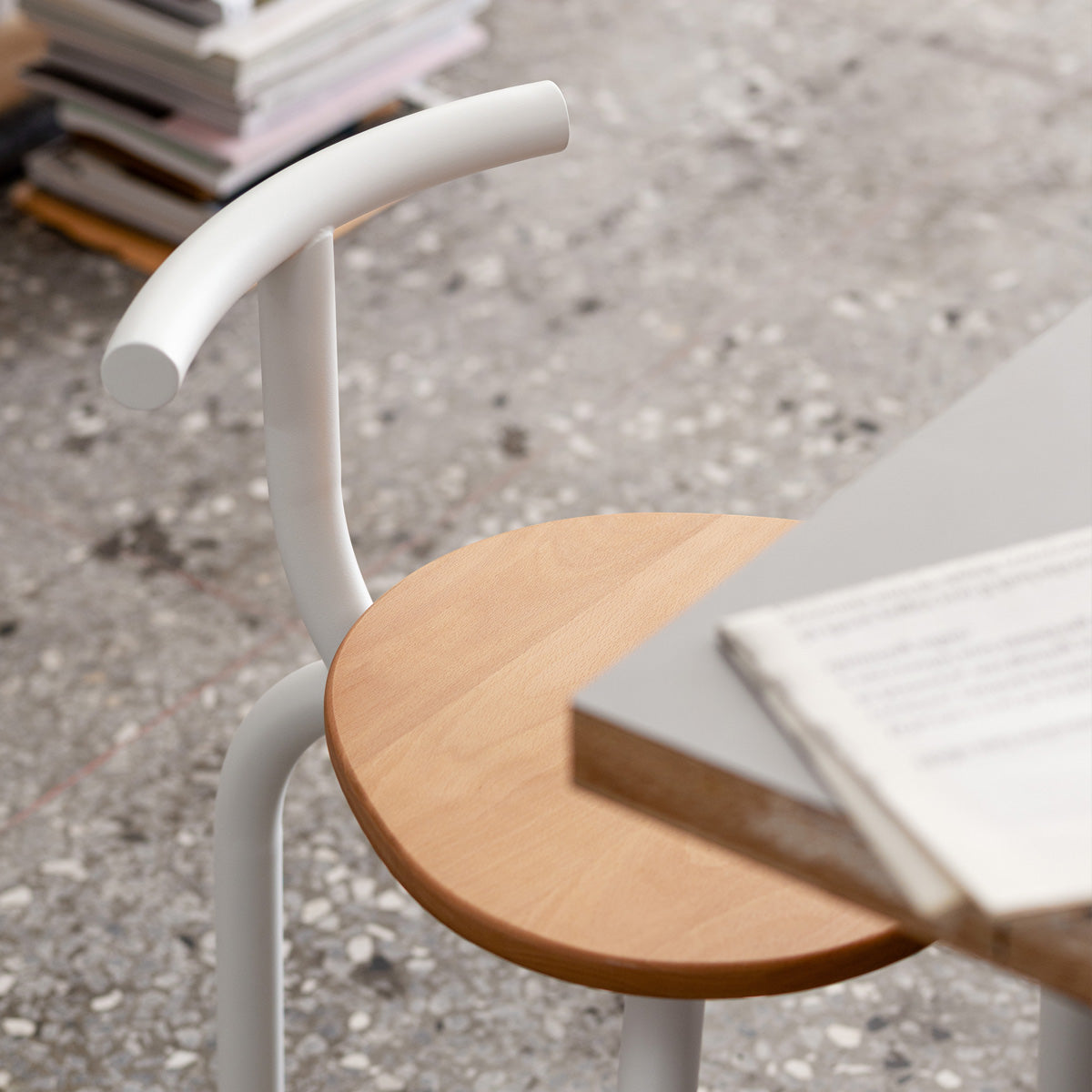 esaila Ogle Chair Natural Beech White Frame