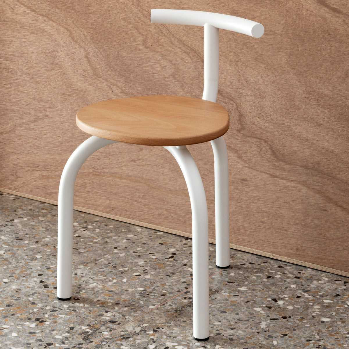 esaila Ogle Chair Natural Beech White Frame