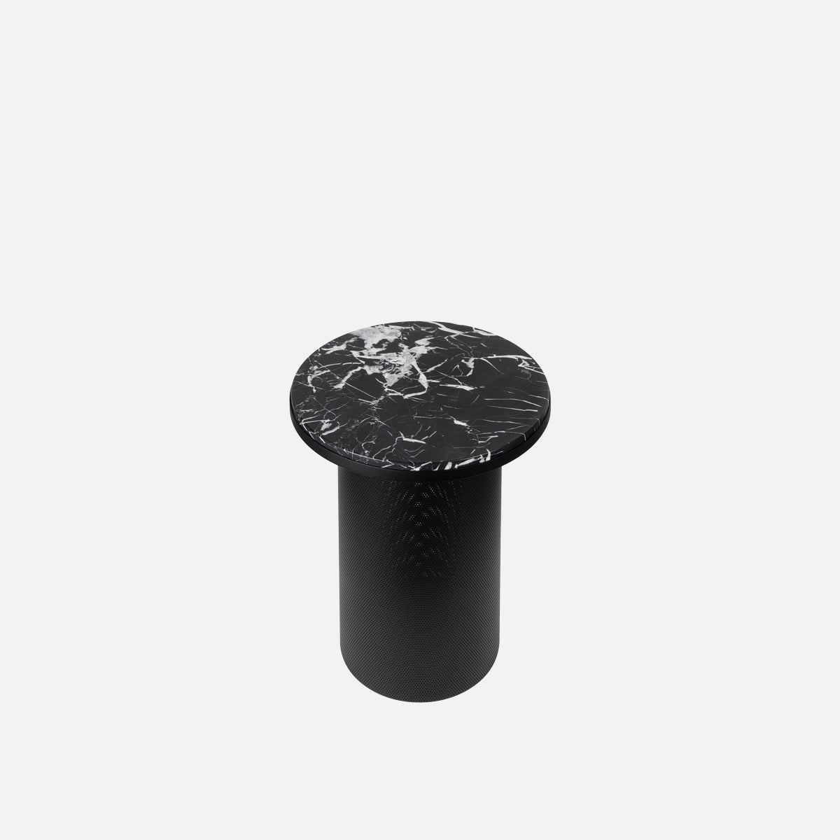 esaila Pedestal Table Marquina Marble Black Frame