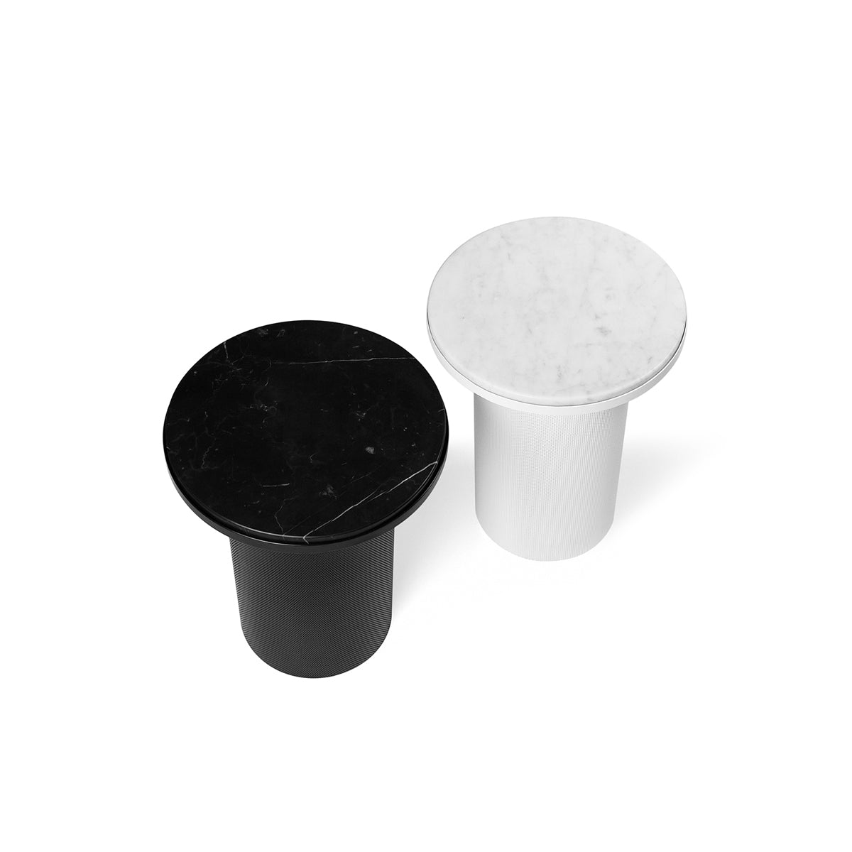 esaila Pedestal Table Marquina Marble Black Frame