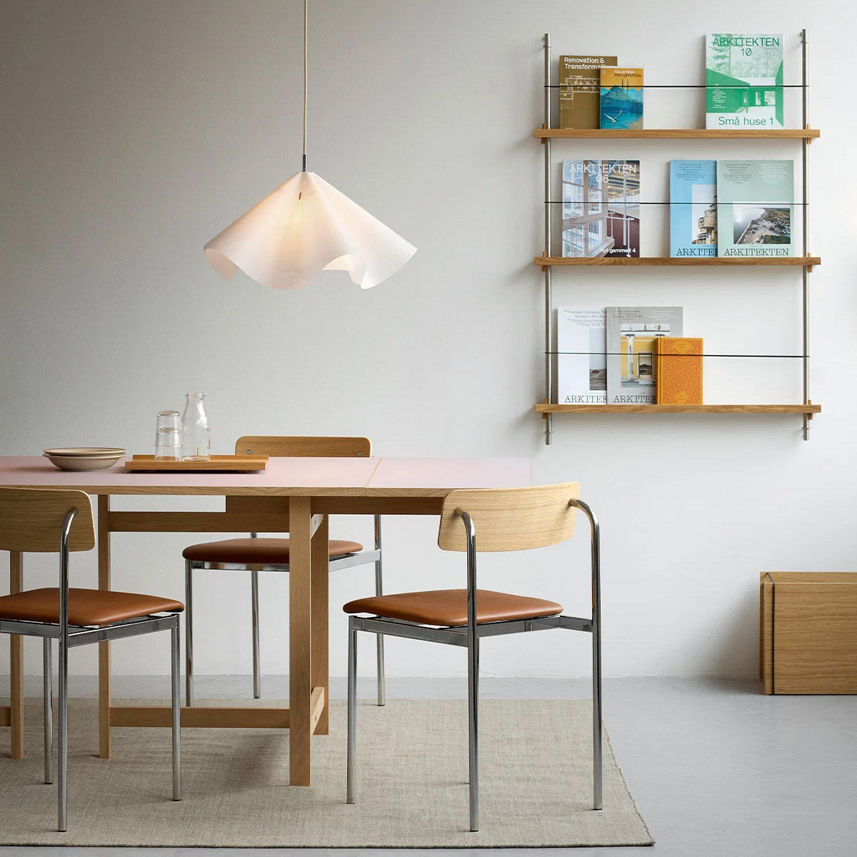 MOEBE Sinuate Pendant M White Brass
