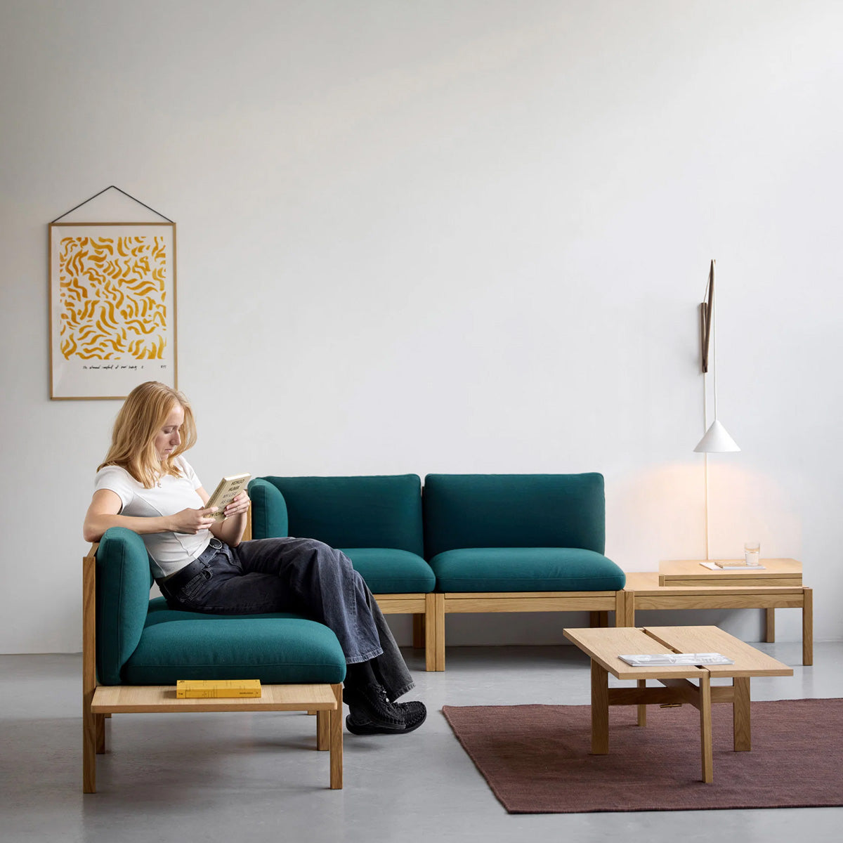 MOEBE Suspended Wall Lamp Smoked Oak White