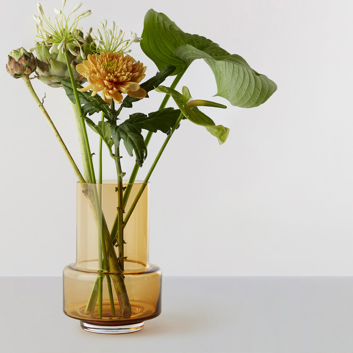RO Collection Hurricane No26 Flower Vase Amber