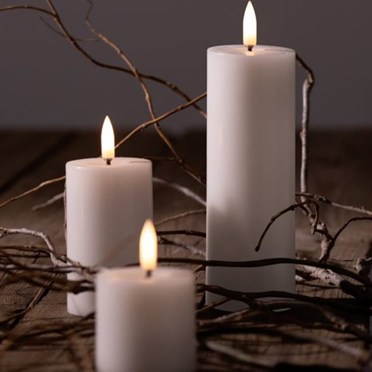 UYUNI LED Melted Pillar Candle Smooth Sandstone
