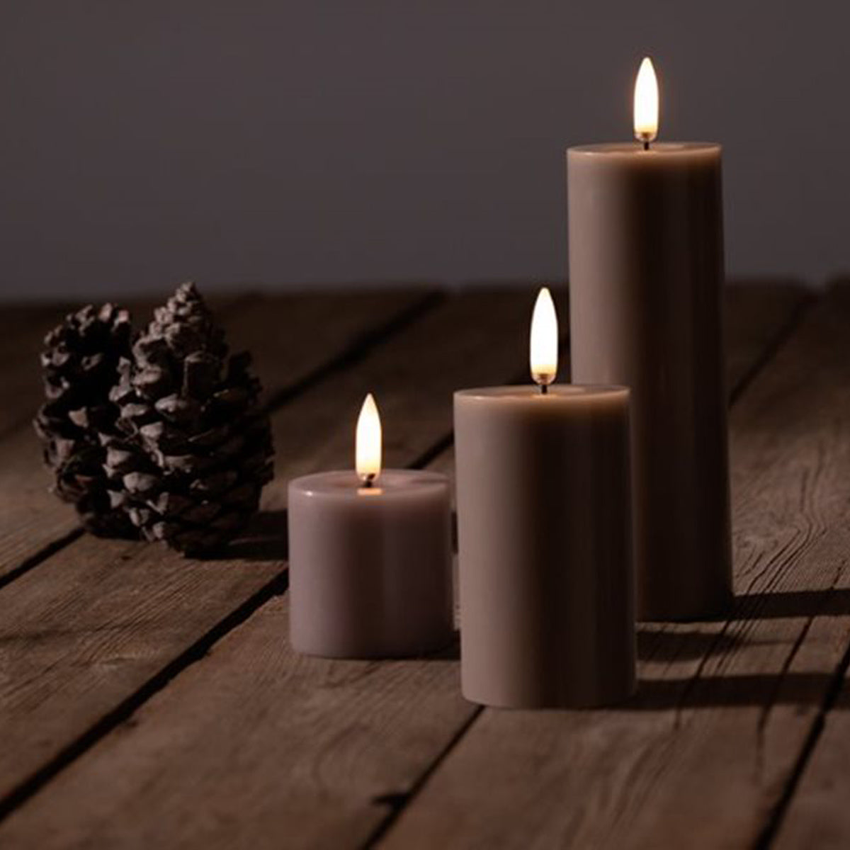 UYUNI LED Melted Pillar Candle Smooth Sandstone