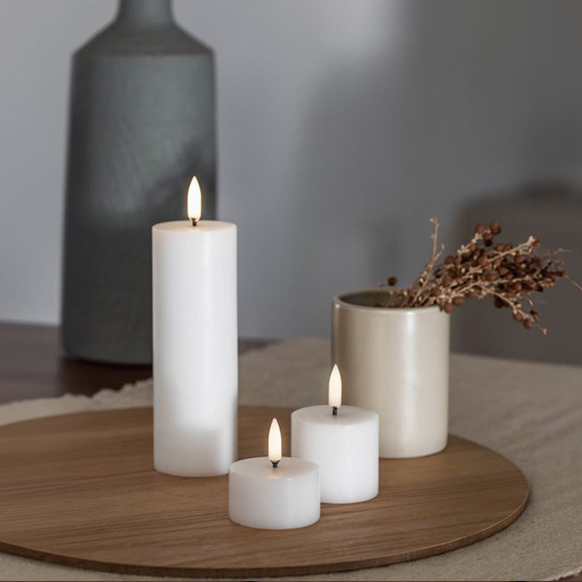 UYUNI LED Melted Pillar Candle Smooth Sandstone
