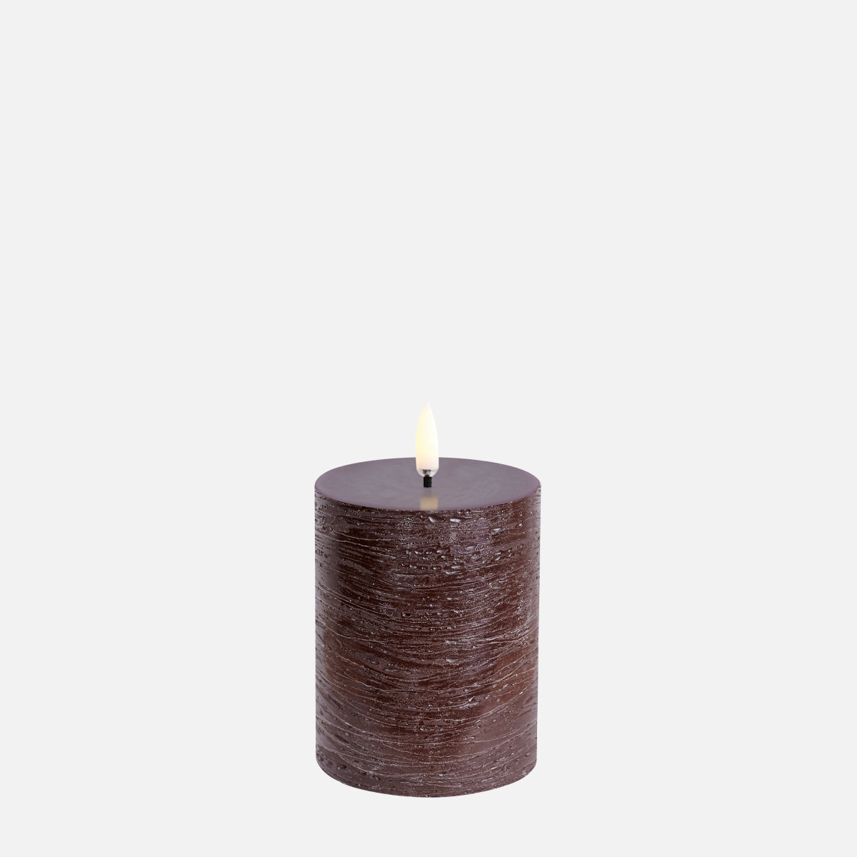 UYUNI LED Pillar Candle Rustic Brown H10cm