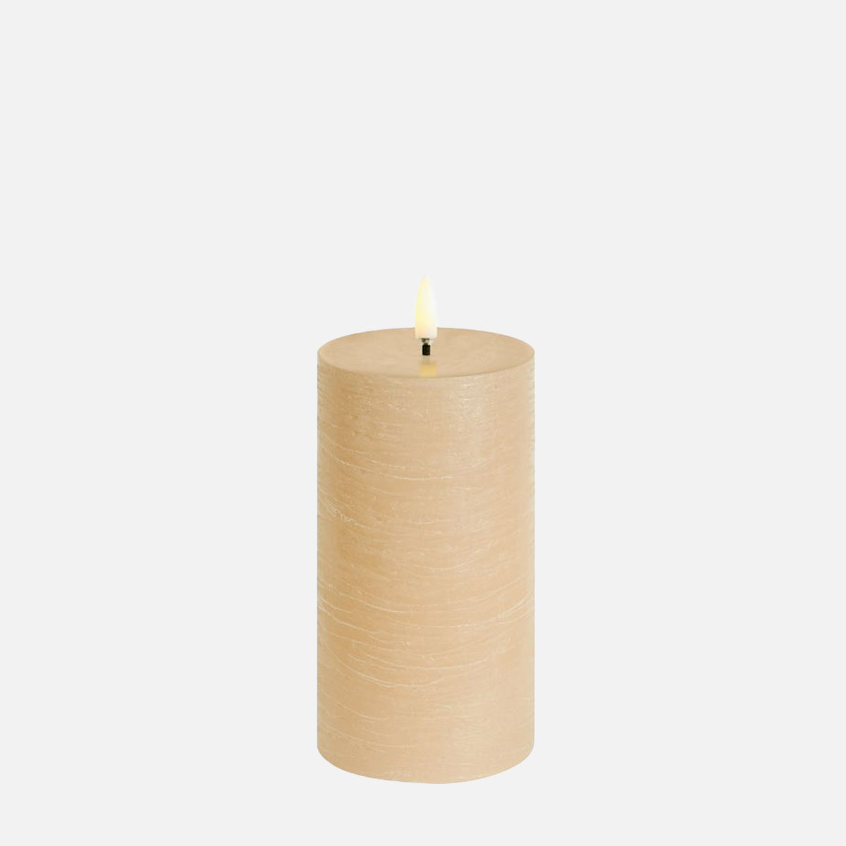 UYUNI LED Pillar Candle Rustic Beige H15cm