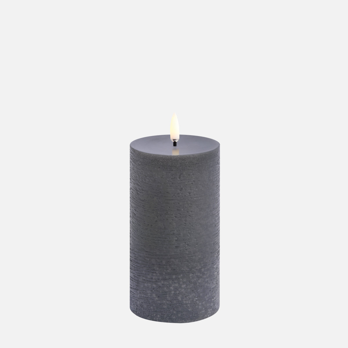 UYUNI LED Pillar Candle Rustic Gray H15cm