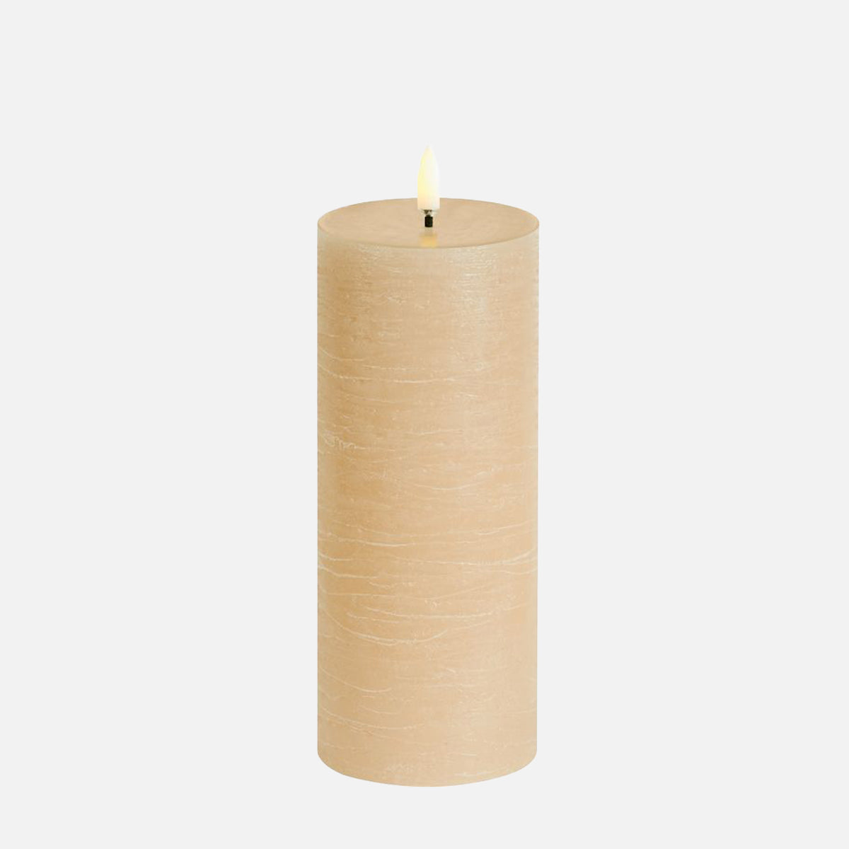 UYUNI LED Pillar Candle Rustic Beige H20cm