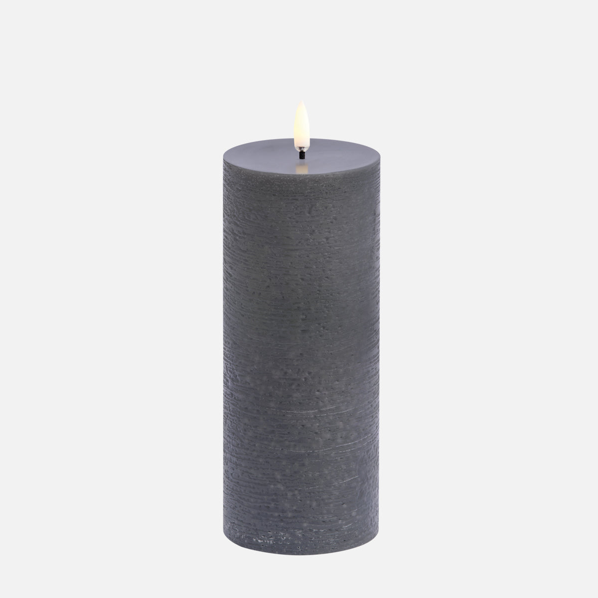 UYUNI LED Pillar Candle Rustic Gray H20cm