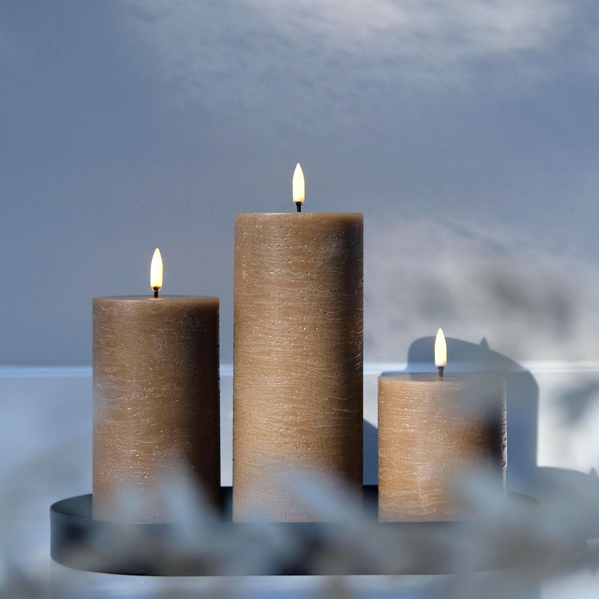 UYUNI LED Pillar Candle Rustic Sandstone H10cm