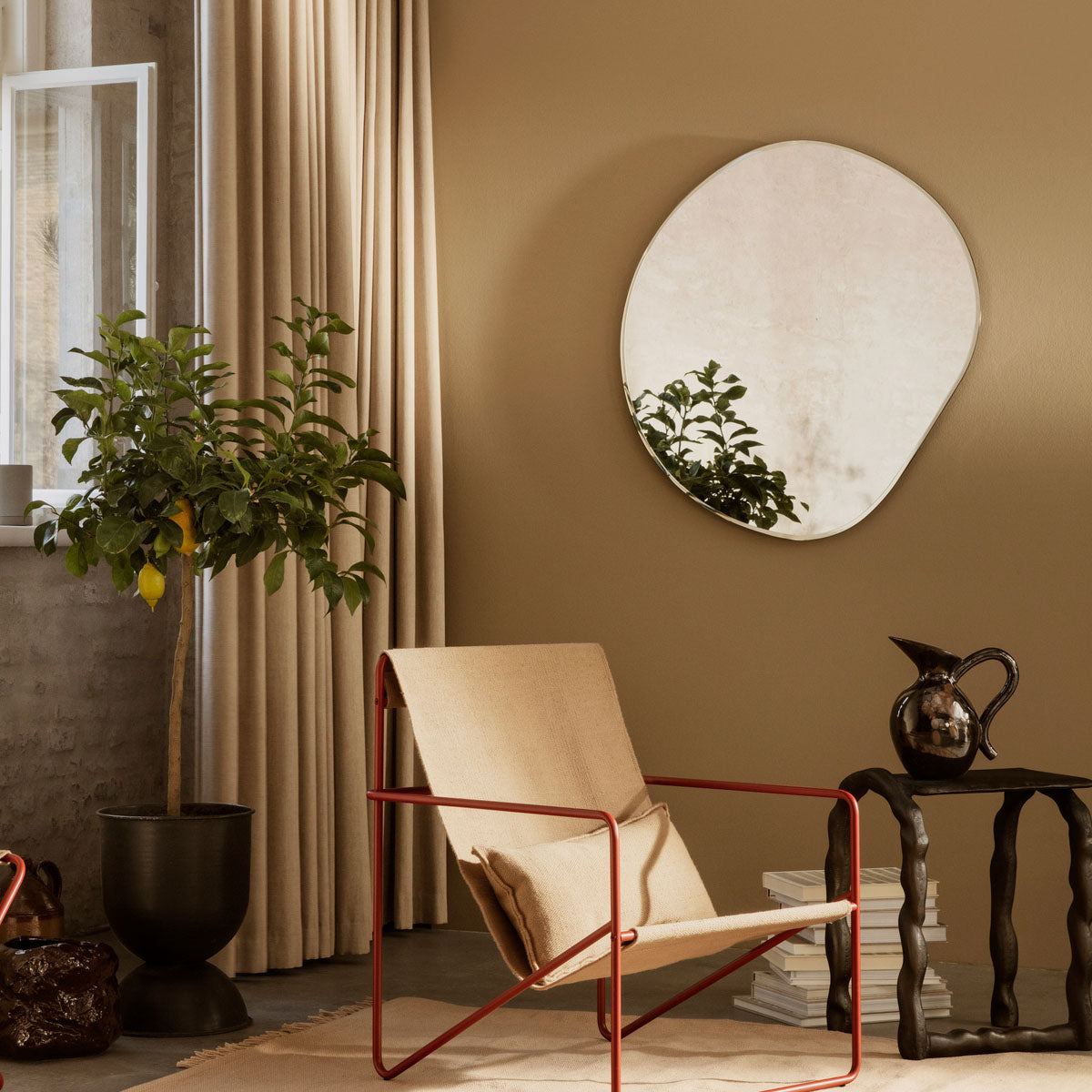 ferm Living ファームリビング ポンドミラー S Pond Mirror S Dark