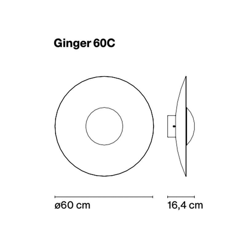 Ginger 60C Wall Light Black White Marset マルセット ウォールライト