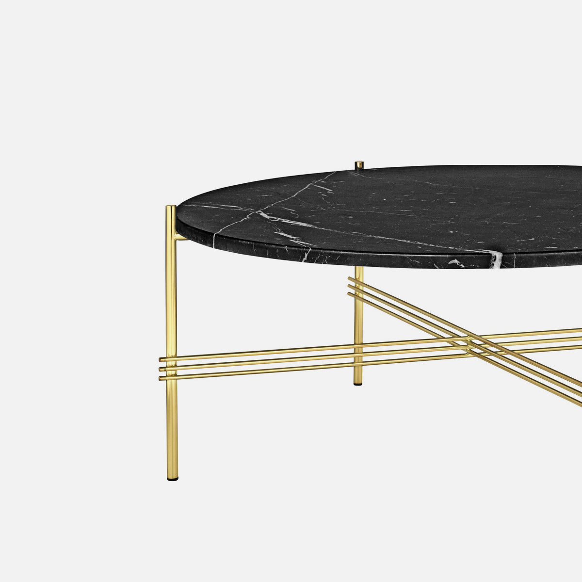 TS Coffee Table φ80  Brass / Black Marquina Marble