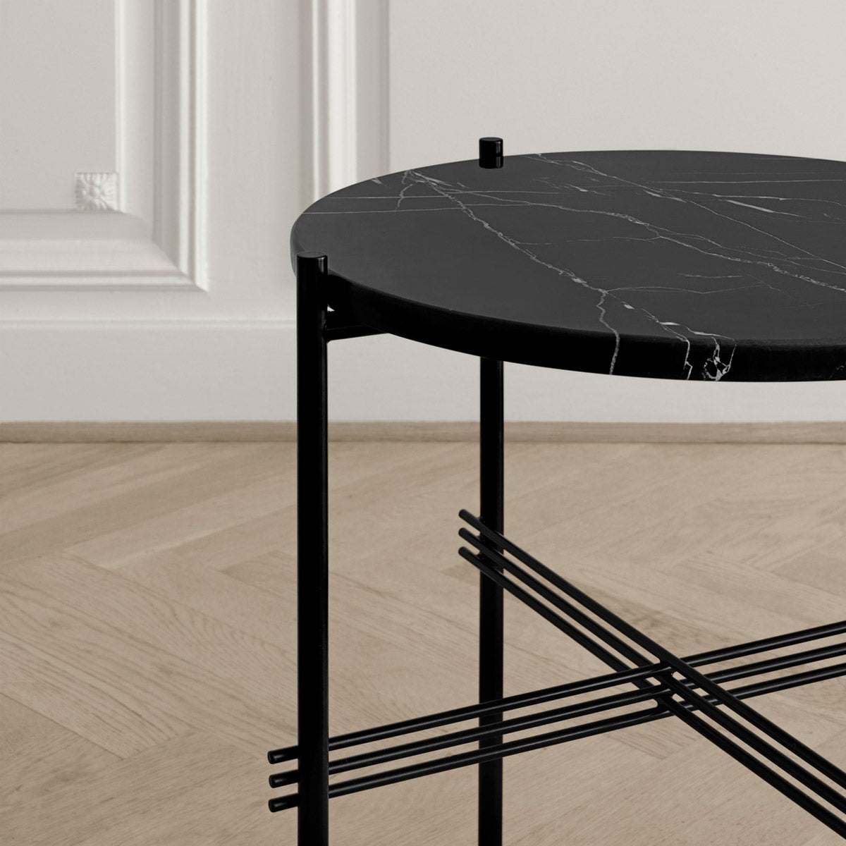 TS Coffee Table φ80  Black / Black Marquina Marble