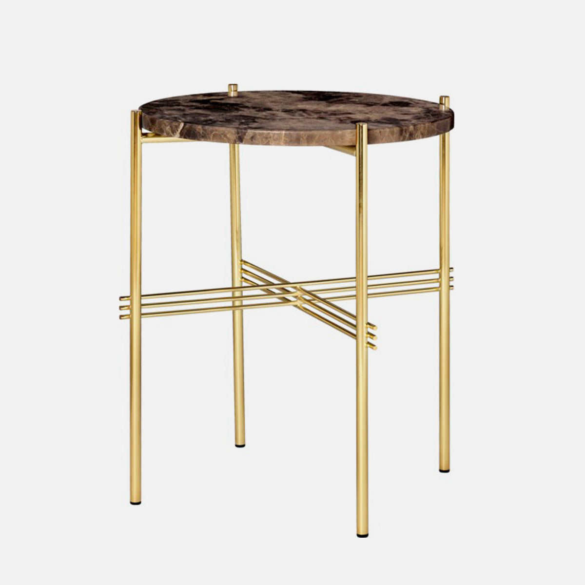TS Side Table φ40 Brass / Brown Emperador Marble
