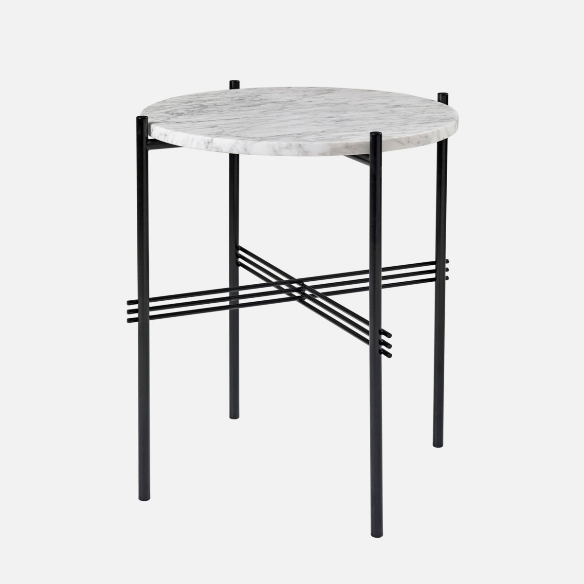 TS Side Table φ40 Black / White Carrara Marble